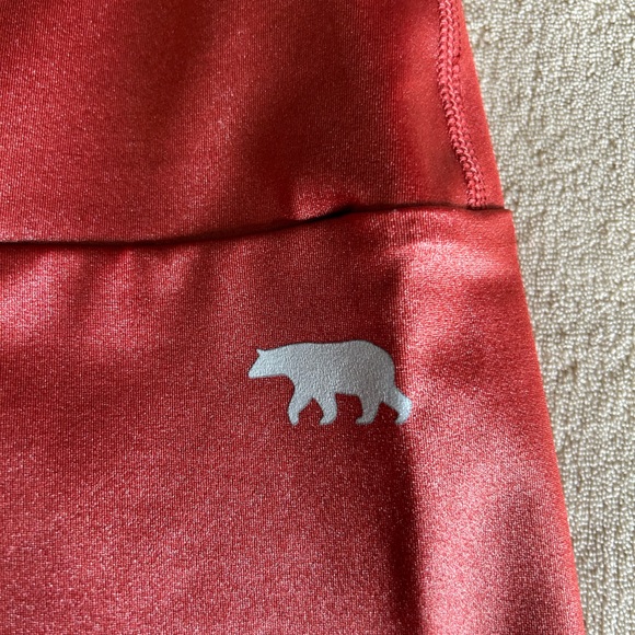 Running Bare Crystal Studio Ab-Tastic Bike Tights 9" in Sleek Rust.  Size 6/8 - Picture 6 of 7